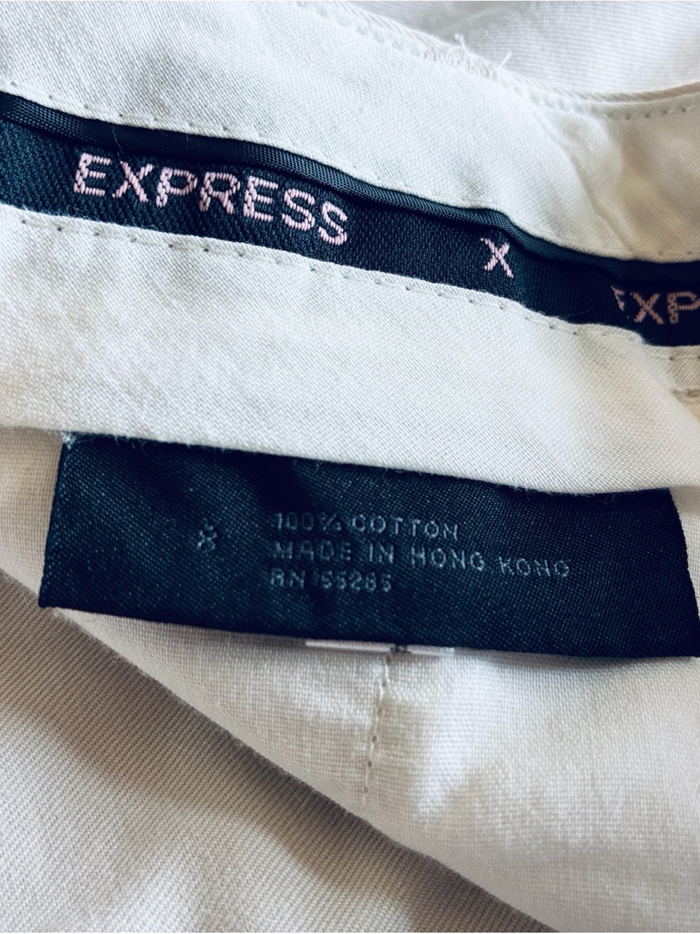 Express Editor Sz 8 Woman’s ivory/Cream Ankle Pants - Picture 3 of 9